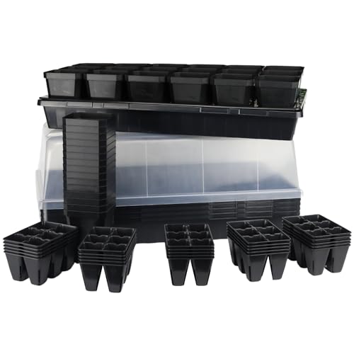 Bootstrap Farmer Ultimate Seed Starter Kit in Black with Humidity Domes for Indoor Seed Starting, Propagating, Germinating - color: Black, size: With Domes