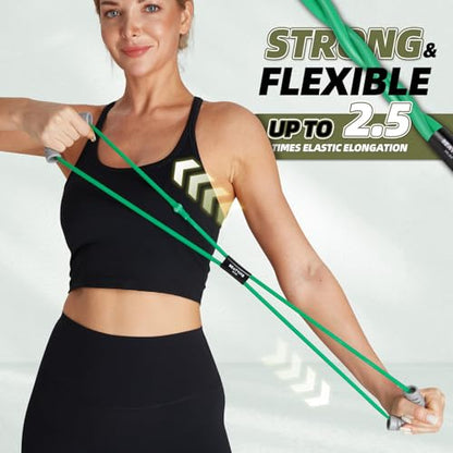 Figure 8 Resistance Bands with Handles, Arm Resistance Bands | Home Workout, Physical Therapy, Strength Training, Travel Portable, Arm workouts - color: Red-30lbs