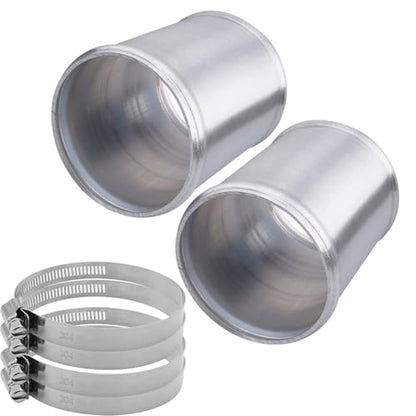 AC PERFORMANCE 3.5" (89mm) OD Aluminum Alloy Hose Joiner Silicone Pipe Connector Bead, 4" Length with 304 SS Clamps, Pack of 2 - size: 3.5" (89mm) - 2PCS