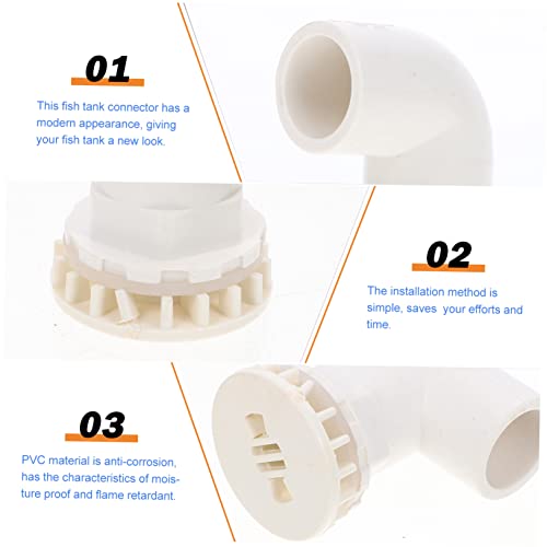2pcs Aquarium Elbow Connectors Fish Tank Drainage Adapters Strong Water Fittings for Tubing Easy Installation for Home Aquariums