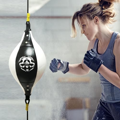 Speed Bag Stable Speed Reactive Full Body Boxing - color: Black and white