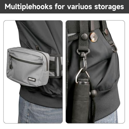 SANLIKE Fishing Belt Rod Holder Wading Fly Fishing Belt Kit Adjustable Fighting Waist Belt with Detachable Tackle Bag, Belly Rod Holder, Multi-Hook Design, Fishermen Tackle for Saltwater Surf