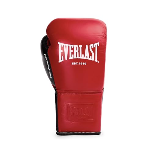 Everlast Powerlock OG Pro Training Boxing Gloves - color: RED/BLK, size: 12 oz