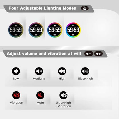 FILP Pomodoro Timer with Silent & Alarm, Visual Timer, 3/5/10/25/30/60min | Productivity Cube timer, Visual Timer for Office, ADHD, Study, Work, Magnetic Timer with Flip Custom Countdown - Iron Gray - color: Iron Gray