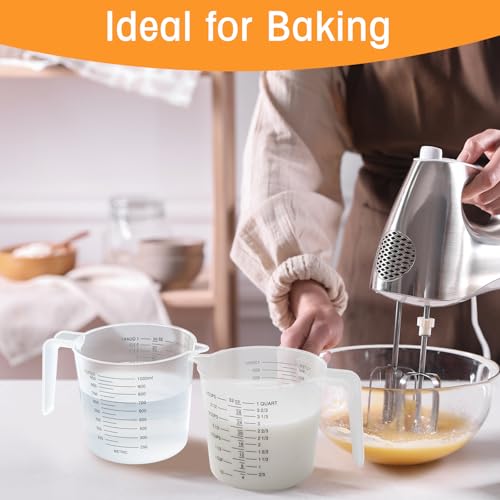 36 Pcs Plastic Measuring Cup Clear Measuring Mug with Spout and Handle Grip Capacity Clear Graduated Pitcher for Kitchen Flour Water Liquids(Black,32 oz, 4 Cups) - color: Black, size: 32 oz, 4 Cups