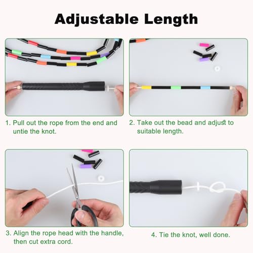 Fezog 16.5FT Weighted Double Dutch Jump Ropes for Adults 2-PACK - color: Black-2Pcs