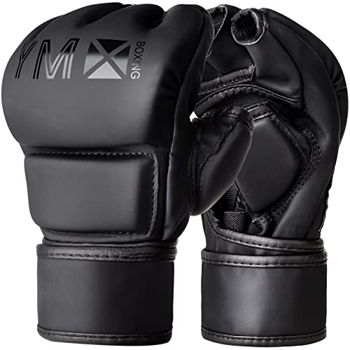 YMX BOXING MMA Gloves, Half Mitts for UFC, Mixed Martial Arts Traning, Open Palm - size: Large