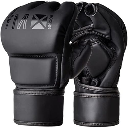 YMX BOXING MMA Gloves, Half Mitts for UFC, Mixed Martial Arts Traning, Open Palm - size: Large