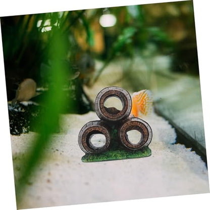Stacked Broken Barrel Aquarium Decor Vivid Fish Accessories for Fish Tank Landscaping Shrimp Hideout Cave Fish Tank Decoration