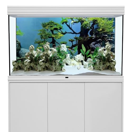 AWERT 24x12 inches Undersea Tree Aquarium Background Ocean Floor Aquarium Background Polyester Underwater Stone Fish Tank Background - size: 24x12in/60x30cm