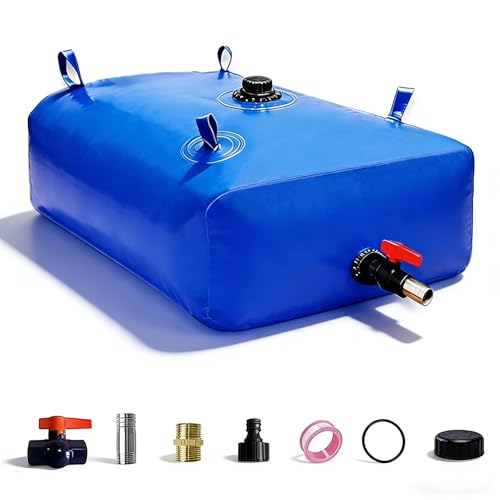 540 L/142 Gal Water Bladder Tank, Foldable Portable Water Storage Container, Emergency Water Bag for RV, Truck Bed, Fire Prevention, Drought Resistance, Blue - color: Blue, size: 142gal/540L