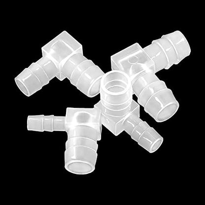 1/2" to 5/16" Hose Barb 90 Degree Elbow L Reducer Fitting, Barbed Joint Splicer Mender Adapter Union Adapter for Boat Aquarium Fuel Gas Liquid Air (Pack of 4)