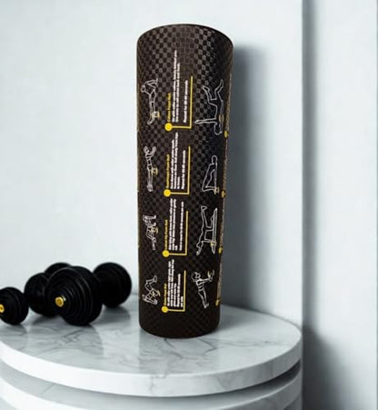 Foam Roller with Printed Exercises, 17.7'' x 6'' Lightweight EPE/PE