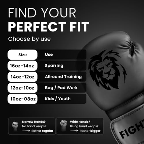 FIGHTR® Boxing Gloves - Pro Training Sparring Gloves - color: All Black, size: 14 oz