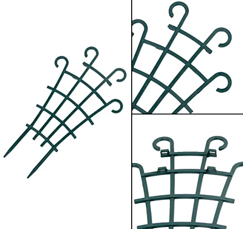 12 Pack Trellis for Potted Plants, Garden Trellis for Climbing Plants Plastic Mini Climbing Plant Trellis Flower Pots Support Stackable Trellis for Climbing Plants Peas, Dark Green