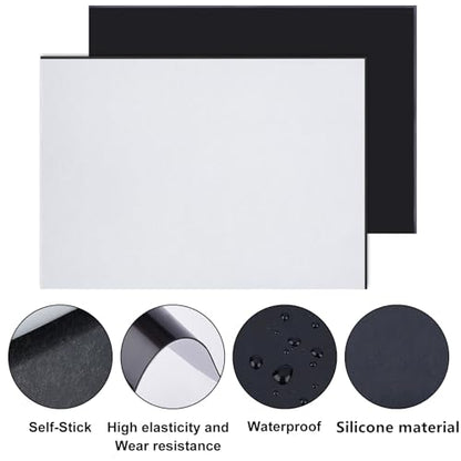 BENECREAT 4PCS Adhesive Silicone Sheet 11.8x8.2 Inch Black Nonslip Silicone Rubber Pad A4 Size 1mm Thick for Gaskets DIY Material, Supports, Leveling, Sealing, Bumpers, Protection, Abrasion, Flooring