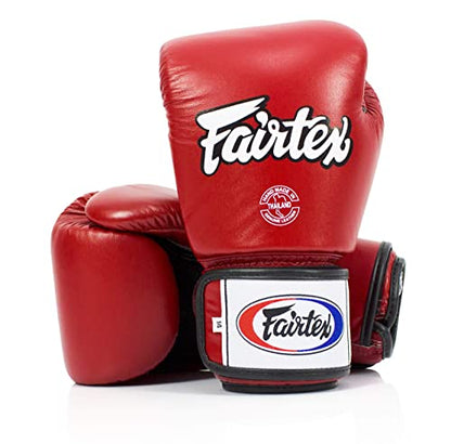 Fairtex BGV1BR Breathable Boxing Gloves, Lightweight Shock Absorbent Gear - color: Red, size: 8 oz