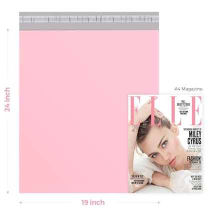 Metronic Large Poly Mailers 19x24 50 pcs, Shipping bags for Small Business, Shipping Envelopes for Clothing, Mailing Bags for Shipping Supplies in Pink - size: 19x24 50PC