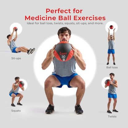 Sunny Health & Fitness Medicine Ball with Premium Dual Textured Grip - size: 12 LB