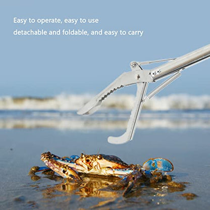 Alomejor 30in Aquarium Tweezers Fish Long Reach Tongs for Crab Seafood Octopus(Bend Clip)