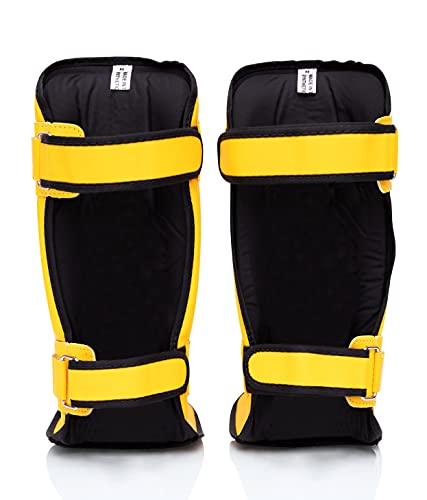 Fairtex SP3 Lightweight Shin Guards, Muay Thai MMA Avoid Shin Splints Gear - color: Yellow, size: Small/Kids