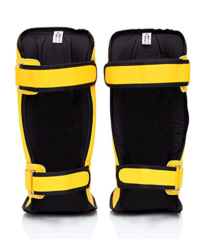 Fairtex SP3 Lightweight Shin Guards, Muay Thai MMA Avoid Shin Splints Gear - color: Yellow, size: Small/Kids
