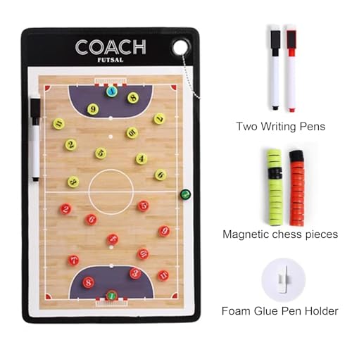 Magnetic Soccer Coaching Board, Futsal Tactics Clipboard, Double Sided Dry Erase Whiteboard, Portable Design, for Training