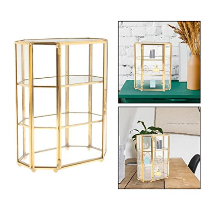 Three polygonal glass tiers keep rings, earrings, and necklaces separated without tangling. Holds 15–20 daily-wear pieces and shows everything at a glance