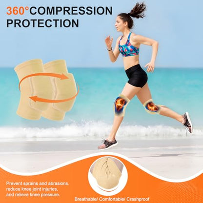 Volleyball Knee Pads for Girls Women Men Youth Kids Knees Protective - color: Skin, size: Large