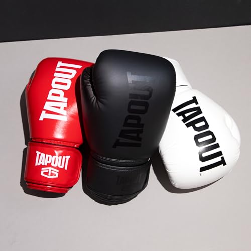 TAPOUT Boxing Gloves with Breathable Mesh Palm for Men and Women in Training, Muay Thai, Kickboxing, Sparring, and MMA - color: Red, size: 14 oz