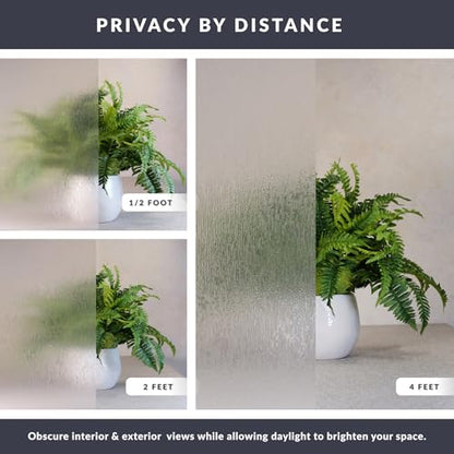 Rain Window Privacy Film by Artscape - Decorative Textured Glass Design, Static Cling, Blocks Views, Not Light, UV Protection, Non-Adhesive Water-Applied Installation, Made in USA - 36 x 72 Inch
