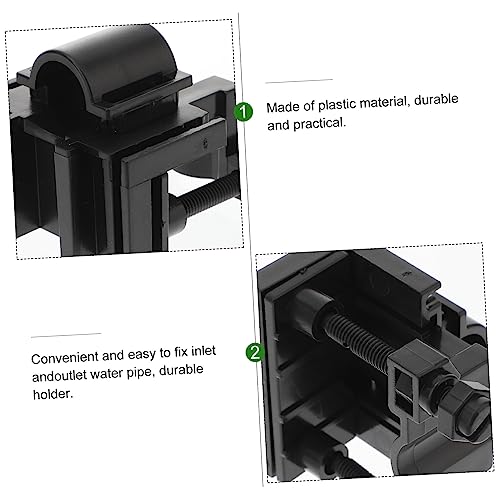 Mikikit Multi-Function Aquarium Clamp Water Clip for Fish Tank Inlet and Outlet Easy Installation Space-Saving Design Black