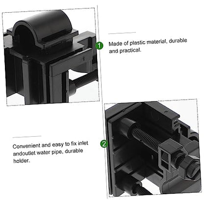 Mikikit Multi-Function Aquarium Clamp Water Clip for Fish Tank Inlet and Outlet Easy Installation Space-Saving Design Black