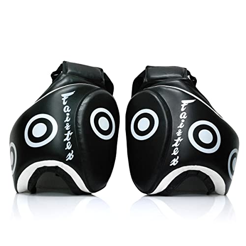 Fairtex Syntek Leather Thigh Pads, Muay Thai MMA Kickboxing Training Gear - color: Black