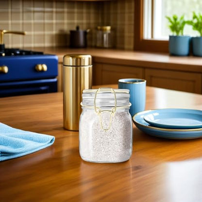 BESPORTBLE 8pcs Stainless Steel Mason Jar Lid Clips Airtight Glass Canister Wire Clamps for Wide Mouth Jars Kitchen Storage and Food Preservation