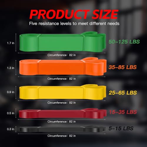 Pull Up Bands, Resistance Bands Set, Exercise Workout Bands for Men & Women, Ideal for Body Stretching, Physical Therapy and Muscle Training - color: Wine Red