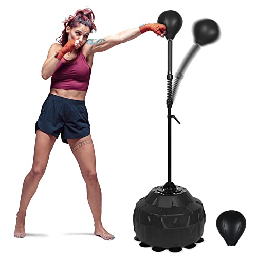 INNOLIFE Reflex Speed Bag Punching Bag with 2 Balls & Heavy Stable Base