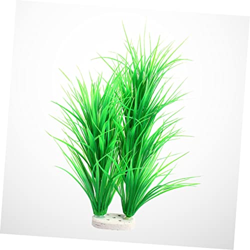 LIOOBO Green Lifelike Aquatic Scallion Grass Ornament for Fish Tanks Realistic Artificial Water Plants Base for Decorative Aquariums and Micro Landscapes