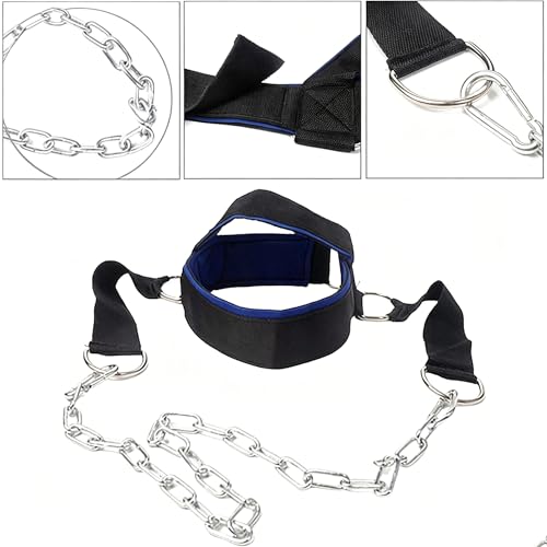 Neck Harness for Weight Lifting with Heavy Duty Chain Neck Training Harness