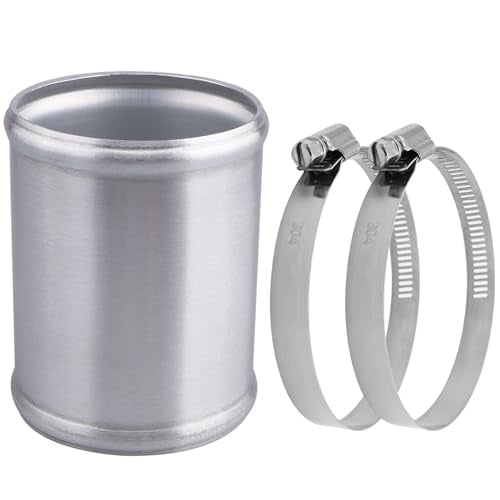 AC PERFORMANCE 3.5" (89mm) OD Aluminum Alloy Hose Joiner Silicone Pipe Connector Bead, 4" Length with 304 SS Clamps - size: 3.5" (89mm)