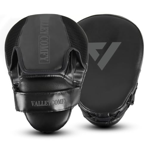 Valleycomfy Boxing Pads Punching Mitts for Training,Muay Thai,Martial Arts - color: Black