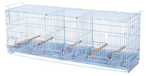 Lot-2 Extra Large 38"x11"x15"H Triple Stackable Breeder Bird Flight Cage Side Breeding Nest Box Doors with Double Removable Divider - color: White