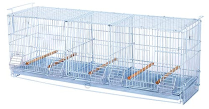 Lot-2 Extra Large 38"x11"x15"H Triple Stackable Breeder Bird Flight Cage Side Breeding Nest Box Doors with Double Removable Divider - color: White