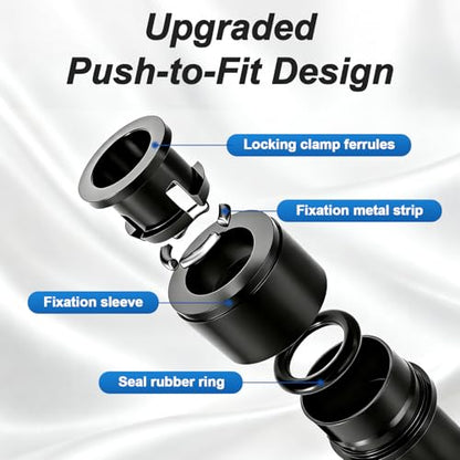 6 Pack 1/2" To 1/4" Drip Irrigation Fittings, 1/2 Inch (1/2" ID x 0.6-0.65" OD) Drip Line to 1/4 Inch Irrigation Tubing Adapter Anti-Drop Quick Connect Reducer 6 Way Tee Connectors - size: 1/2" to 1/4" (6 Way) Reducer-6P