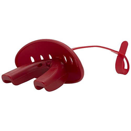 ADAMS USA 3-In-1 Lip Protector Varisty Mouth Guard with Strap - color: Scarlet