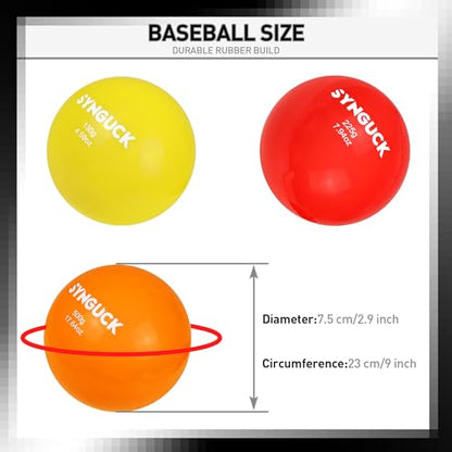SYNGUCK 3 Pack Plyometric Weighted Balls for Baseball & Softball