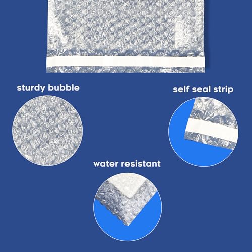 The Boxery 4x5.5" Clear Self-Sealing Bubble Out Bag Pouches -500 Pack- Bubble Cushion Wrap Bags for Packing, Storage, Moving, and Shipping fragile items