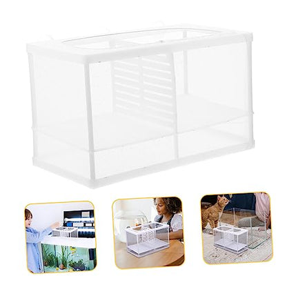 HEMOTON Fish Tank Isolation Net Breeding Box for Betta and Guppy Fry Transparent Aquarium Incubator Removable Divider Protects Newborns from Adult Fish for Shrimp Hatchery