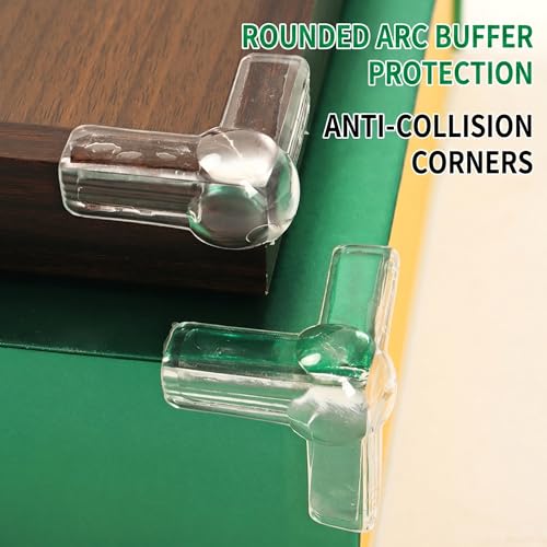 Corner Protectors, Transparent Silicone, Soft Anti-Collision Safety Guards for Table and Cabinet Edges, Large Airbag Design, T-Shape，12 Pieces