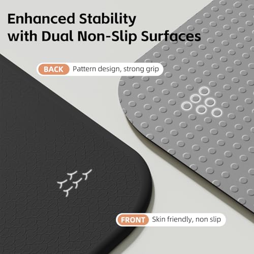 Extra Thick 10mm Foldable Yoga Mat, SGS Certified POE Non-Slip Mat, Multi-Purpose Exercise & Fitness Mats for Studio or Home - color: Black-74"L x 26"W x 0.4"Th
